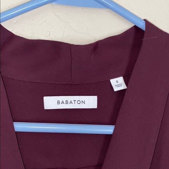 Babaton dark plum color long sleeve wrap dress - Picture 3 of 10